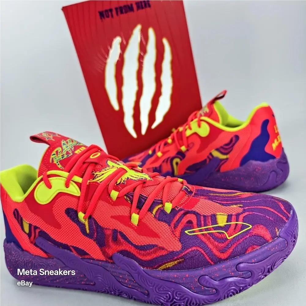 Puma MB.03 US 10.5 Men`s Purple/red/yellow Basketball Lava Lamelo 310847 01