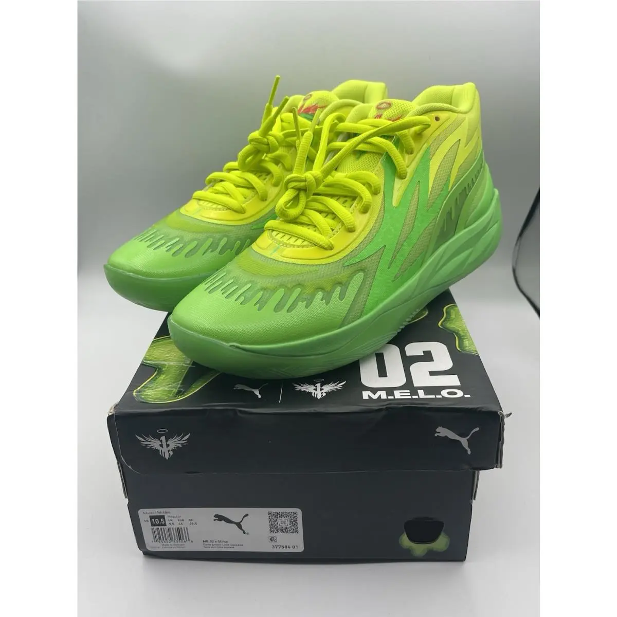 Puma MB.02 Lamelo Ball x Nickelodeon Slime Green Lime - Mens Size 10.5