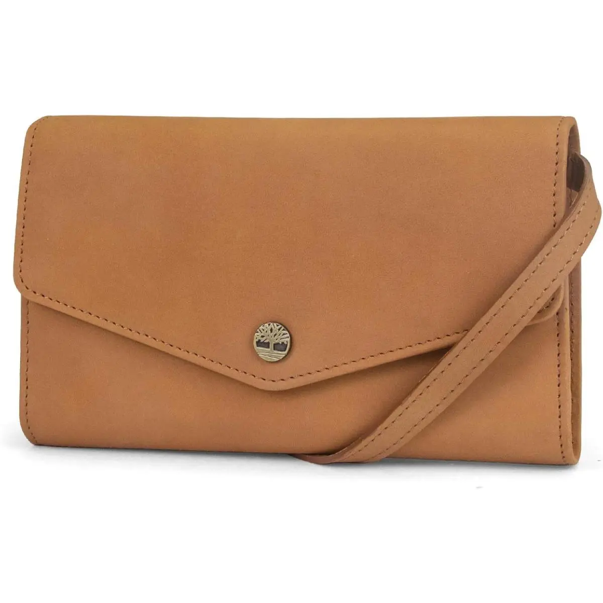 Women`s Rfid Leather Crossbody Wallet Phone Bag with Strap Wheat (Nubuck) by Timberland