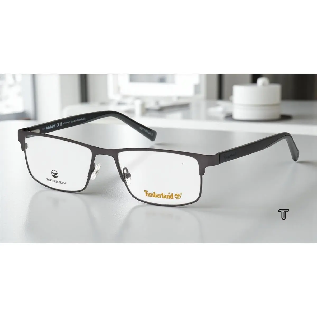 Timberland TB1594 009 Matte Gunmetal Clear Lens Metal 55 mm Men`s Eyeglasses