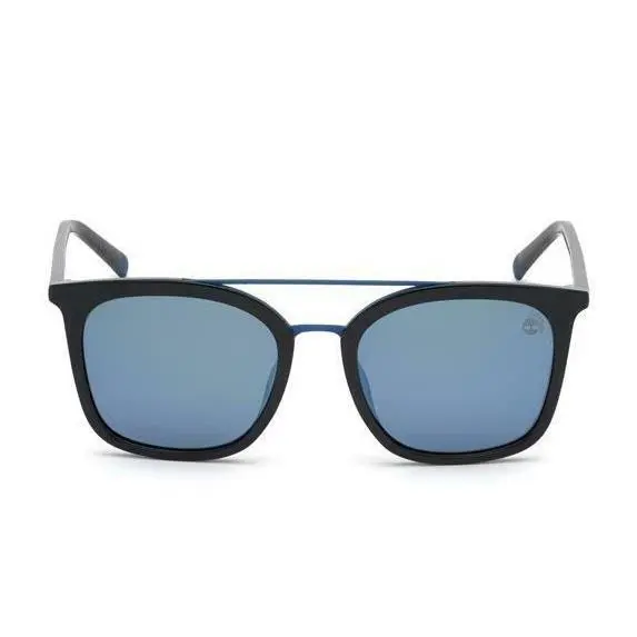 Timberland TB9169F 01D Black Square Blue Mirror Polarized Sunglasses 55-19-145