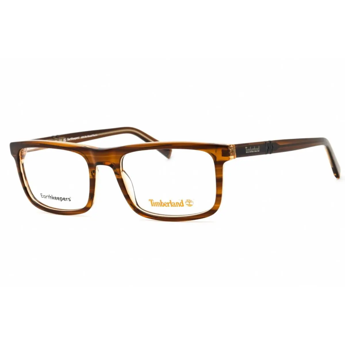 Men`s Eyeglasses Shiny Dark Brown Rectangular Frame TB50023 048 by Timberland