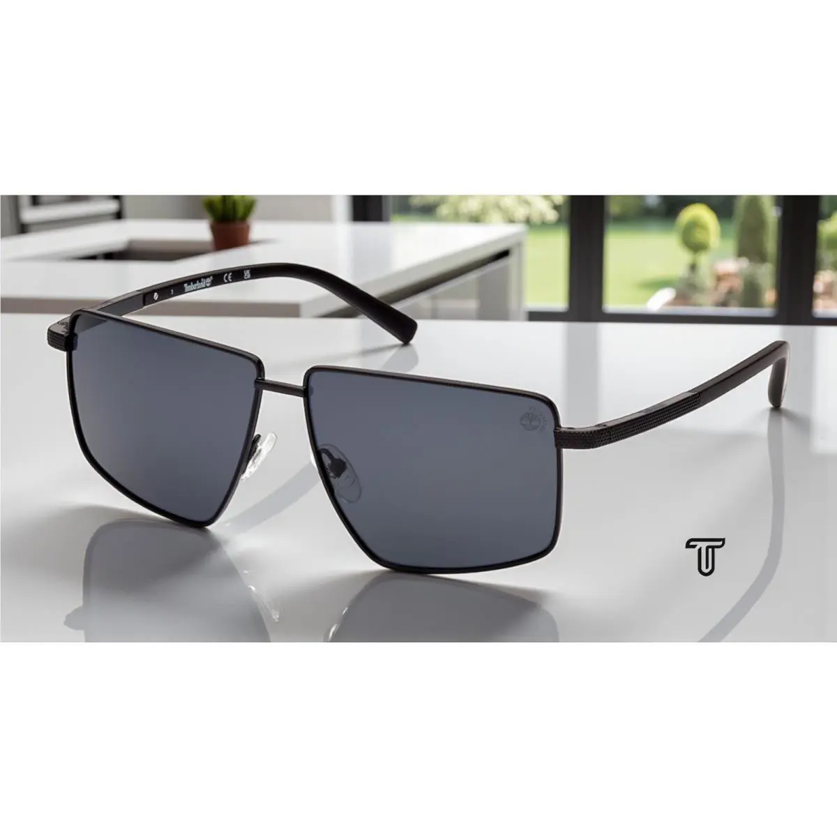 Timberland TB9286 02D Matte Black Polarized Smoke 59 mm Men`s Sunglasses
