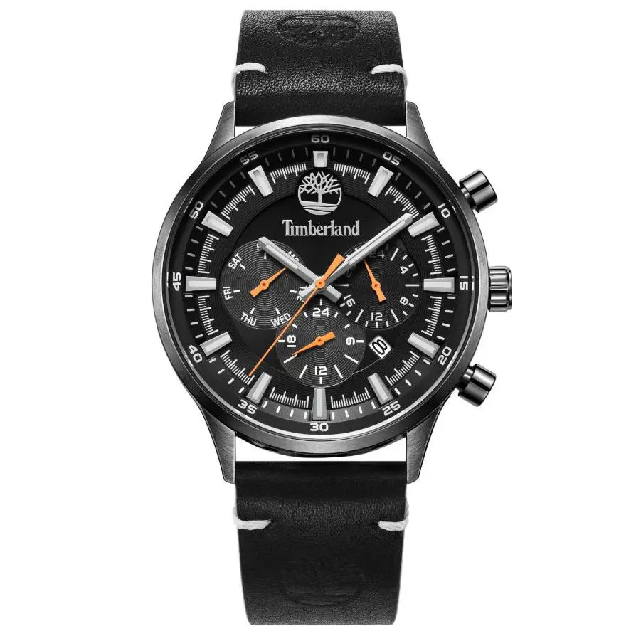 Timberland Multi-function Black Leather Men’s Watch TDWGF2181703