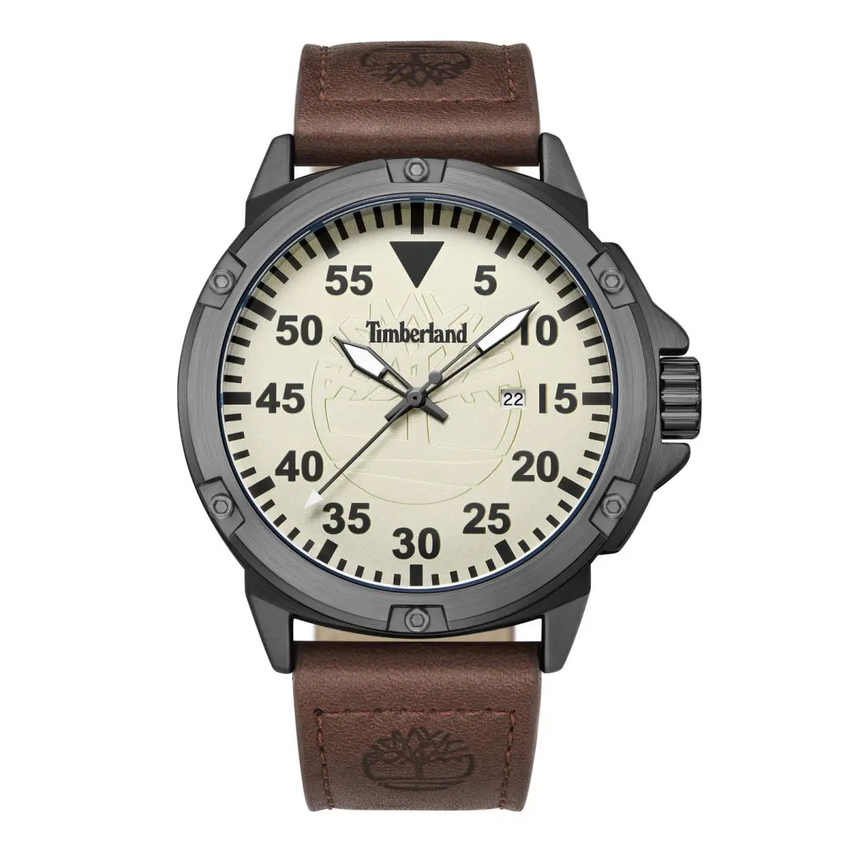 Timberland Men`s Analog Watch with Date Indicator with Leather Band TDWGB9002802