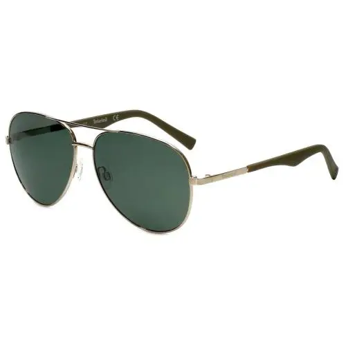 Timberland TB9109 30R Gold/green Metal Polarized Aviator Sunglasses 59-13-140