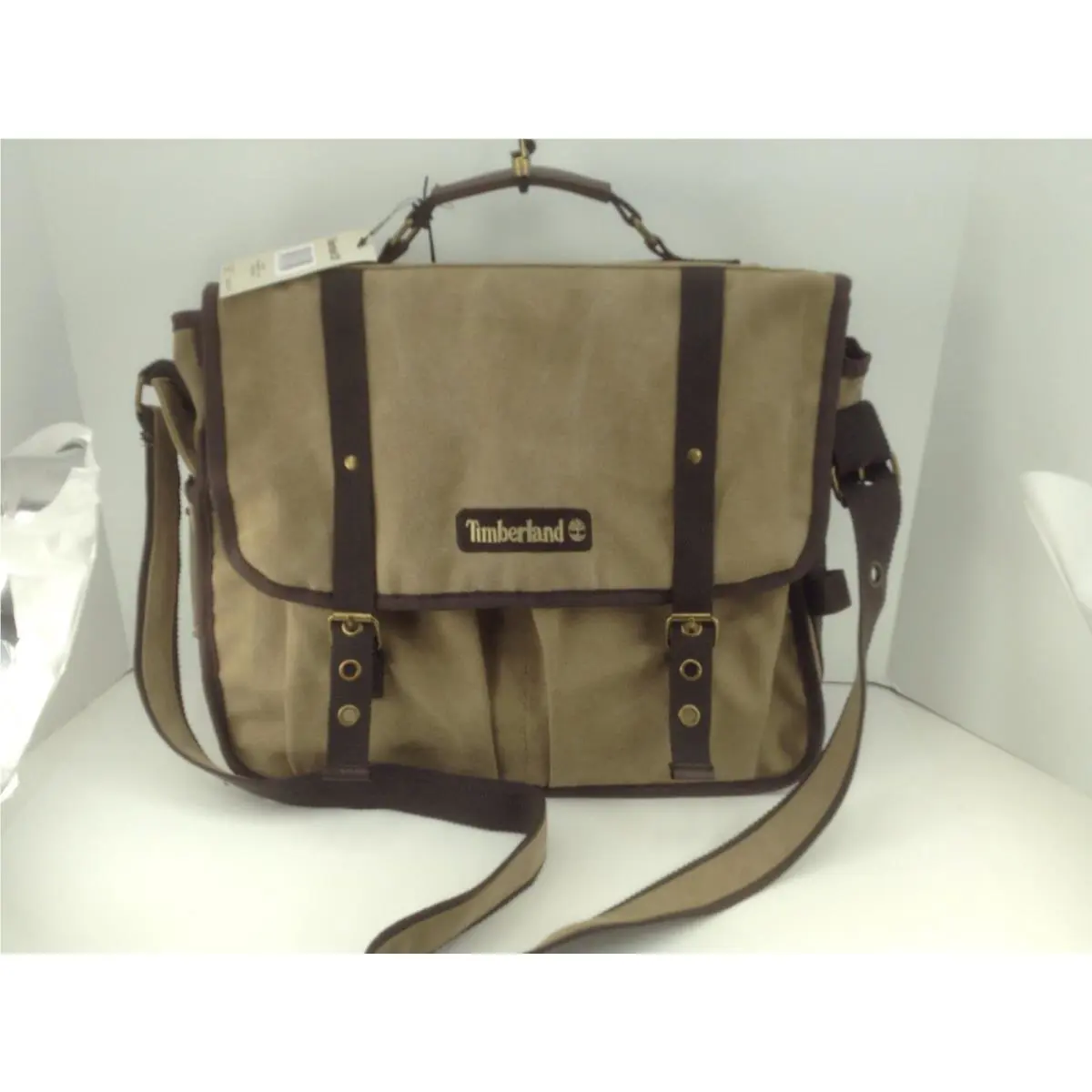 Men’s Timberland Bag Amherst Tan Brown Canvas Messenger Bag