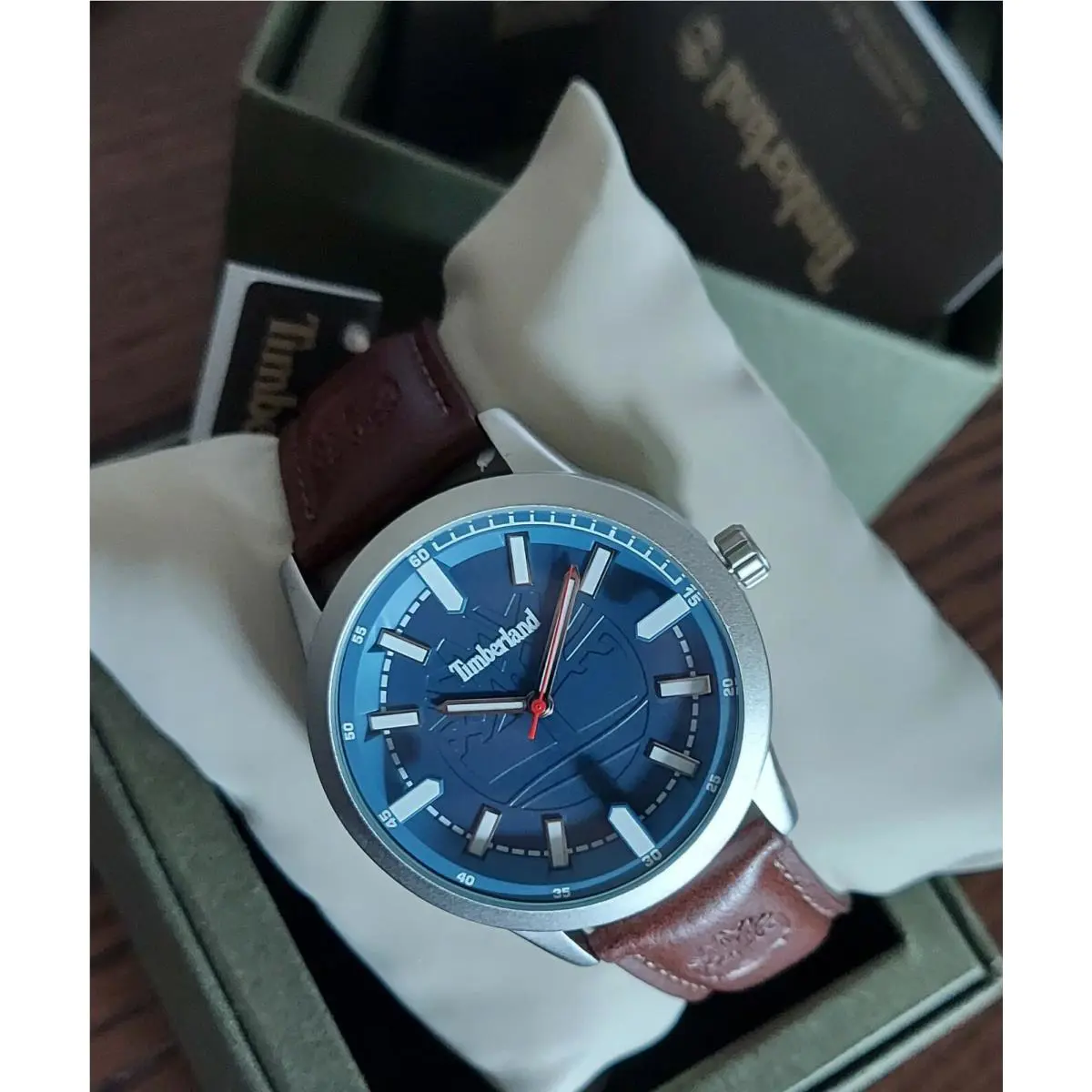 Timberland Men`s Blue Dial Leather Watch - TBL15897JYS03