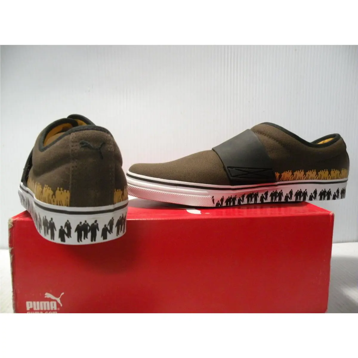 Puma shoes - Dark brown / white / honey gold 1