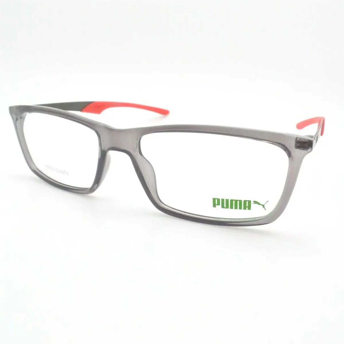 PU057O 003 Transparent Grey Red 57mm Rx Frames Eyeglasses by Puma