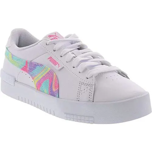 Puma Jada Swirl Lace Sneakers Unisex Men Size 7 = Women Size 8.5 White Shoes - WHITE / MULTI