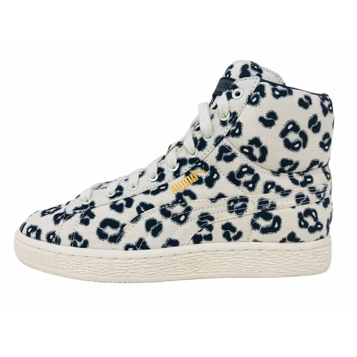 Puma Basket Mid X Hoh Leonine W Whisper White 358463 01 Women`s 5 Cheetah Print - White