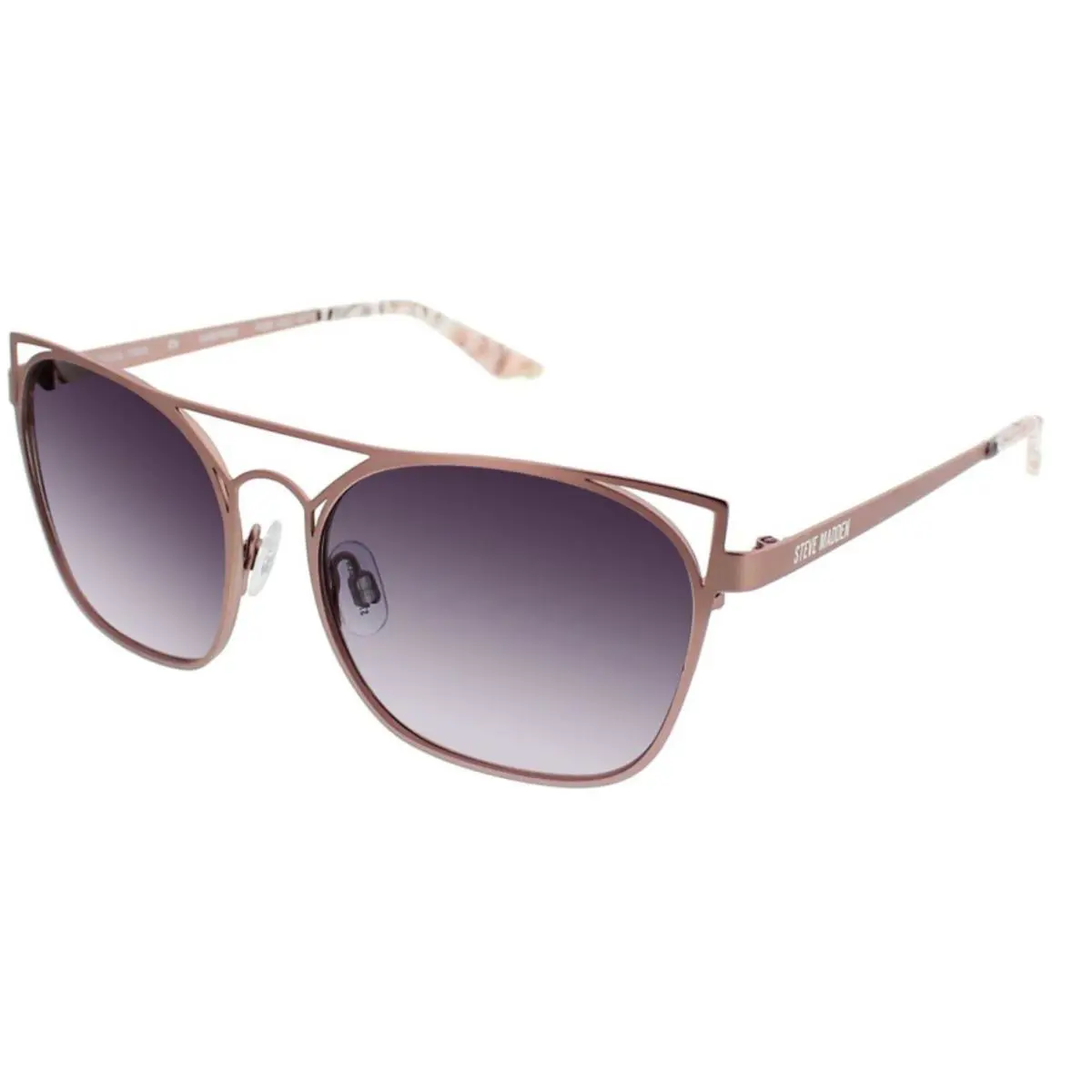 Steve Madden Karefreee Rose Gold Pink Gray Gradient Sunglasses 53-16-135 MM