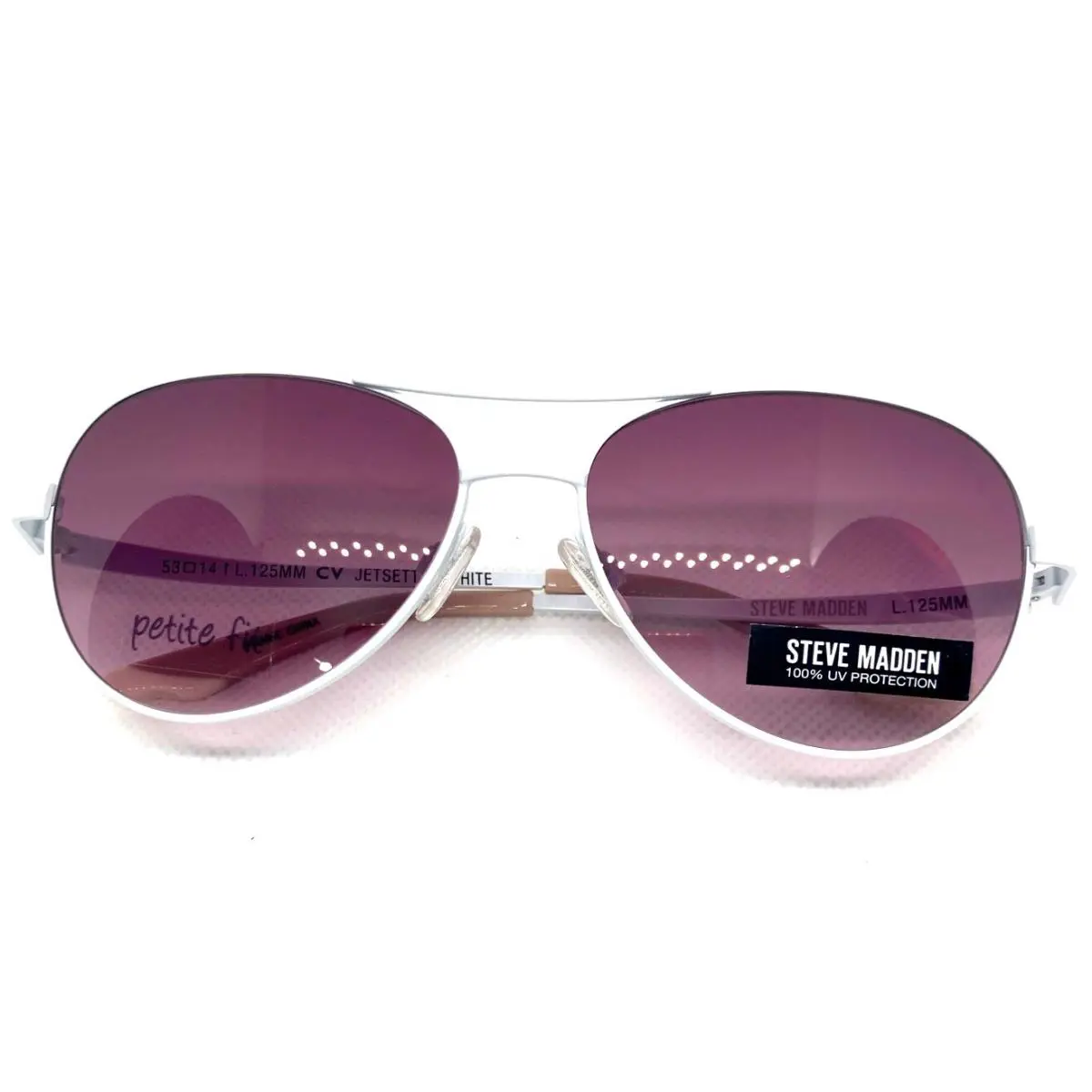 Steve Madden Jetsetter White Purple Gradient Sunglasses 53-14-125