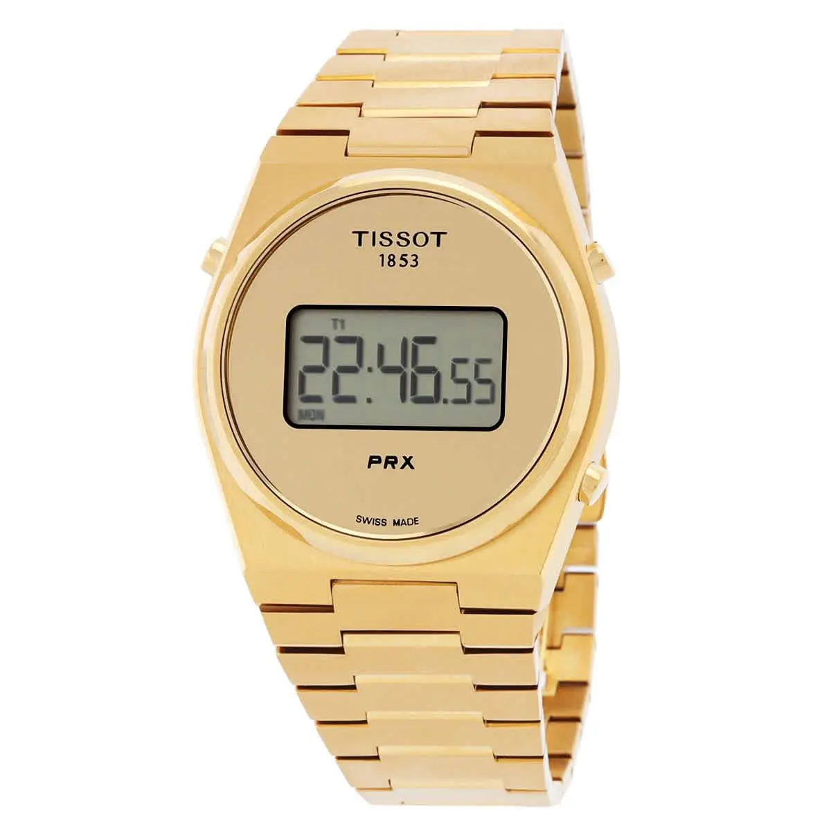 Prx Quartz Digital Gold Dial Unisex Watch T1374633302000 by Tissot
