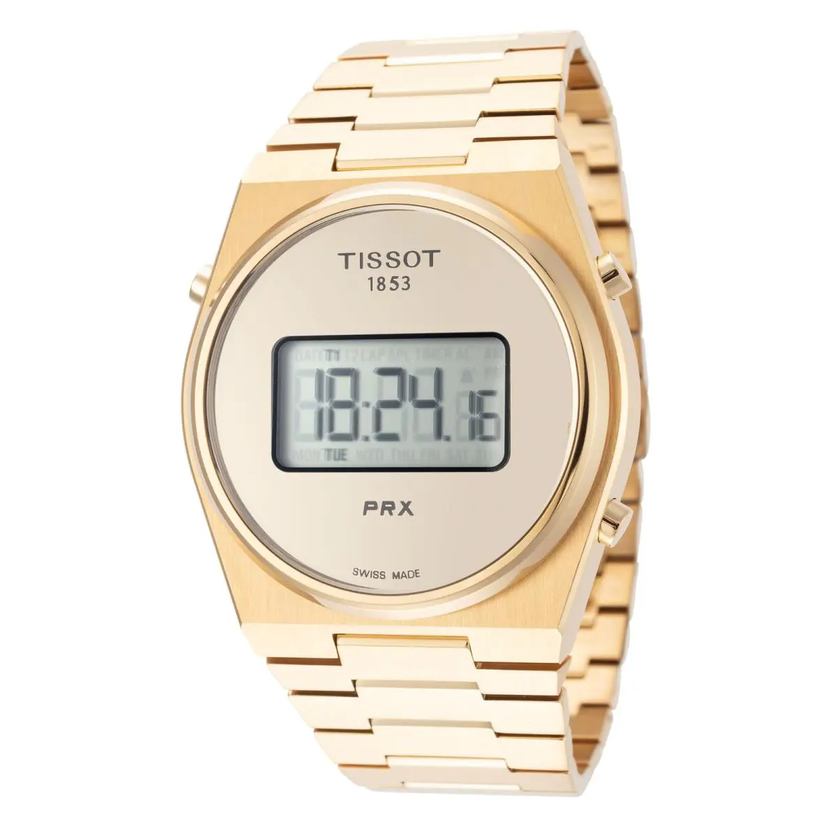 Tissot Men`s Prx 40mm Quartz Digital Watch T1374633302000 - Dial: Champagne, Band: Gold, Other Dial: Gold