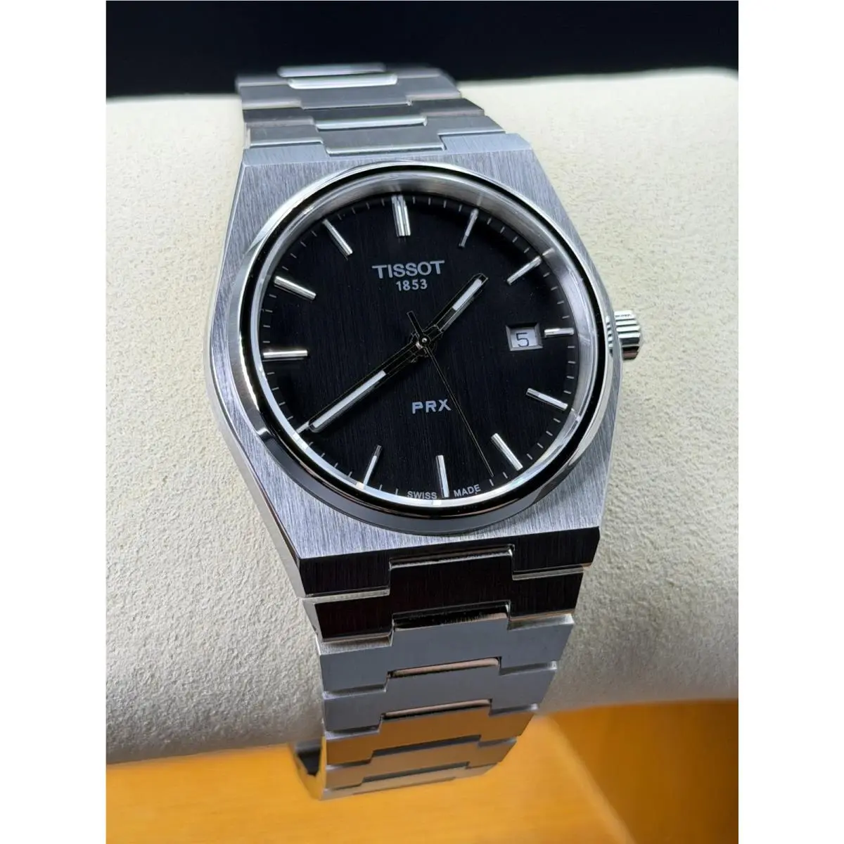 Tissot Prx 40MM Stainless Steel Black Dial Men`s Watch T137.410.11.051.00 - Dial: Black, Band: Gray, Silver, Bezel: Silver