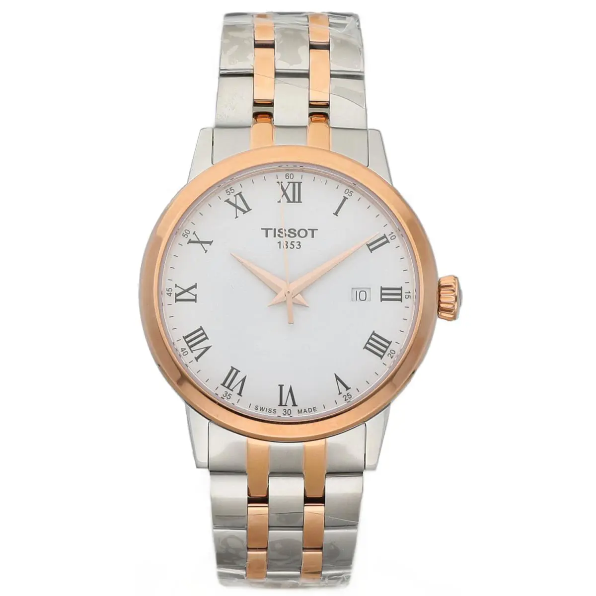 T129.410.22.013.00 Classic Dream Roman Rose Gold Steel Quartz Mens Watch by Tissot