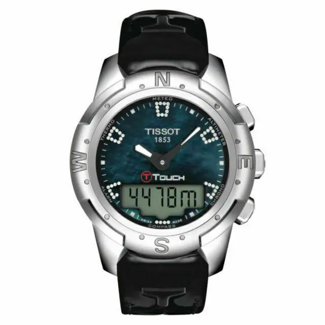 Tissot Women`s T-touch II T0472204612600 Black Mother of Pearl Dial Watch