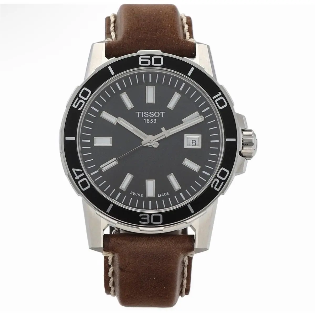Seastar 1000 Swiss Quartz Men’s Watch T125610 Brown Leather Strap by Tissot