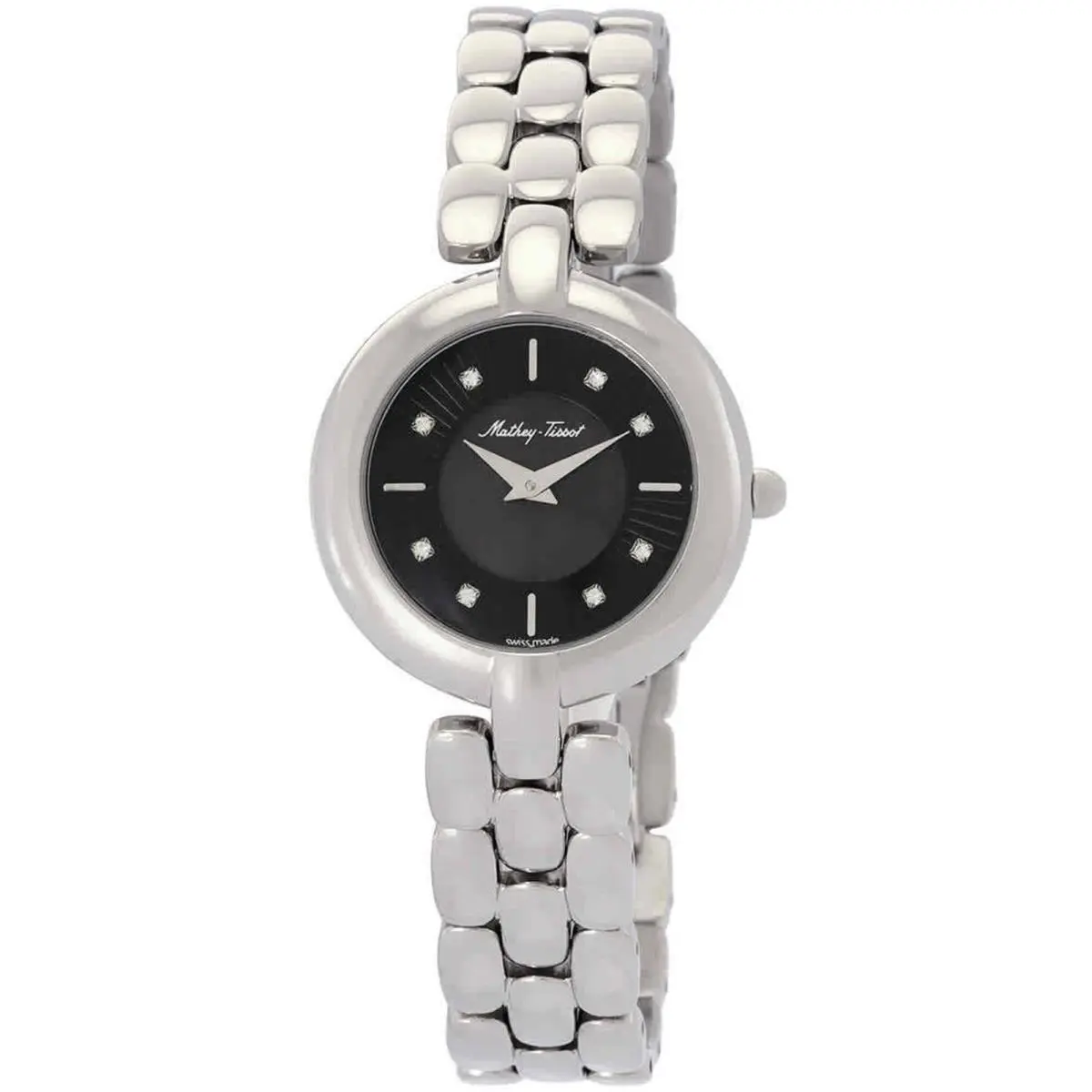 Mathey Tissot Women`s Watch Farah Black Dial Stainless Steel Bracelet D956AN