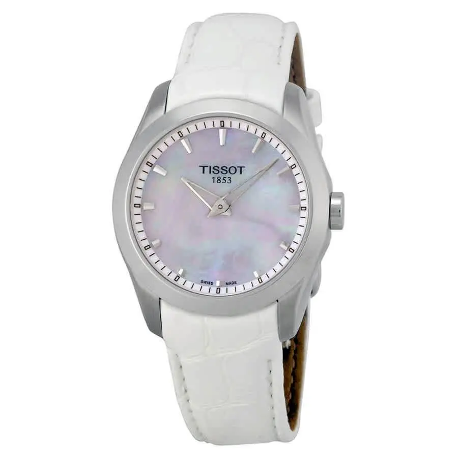 Tissot Couturier Grande Mop Dial White Leather Ladies Watch T0352461611100