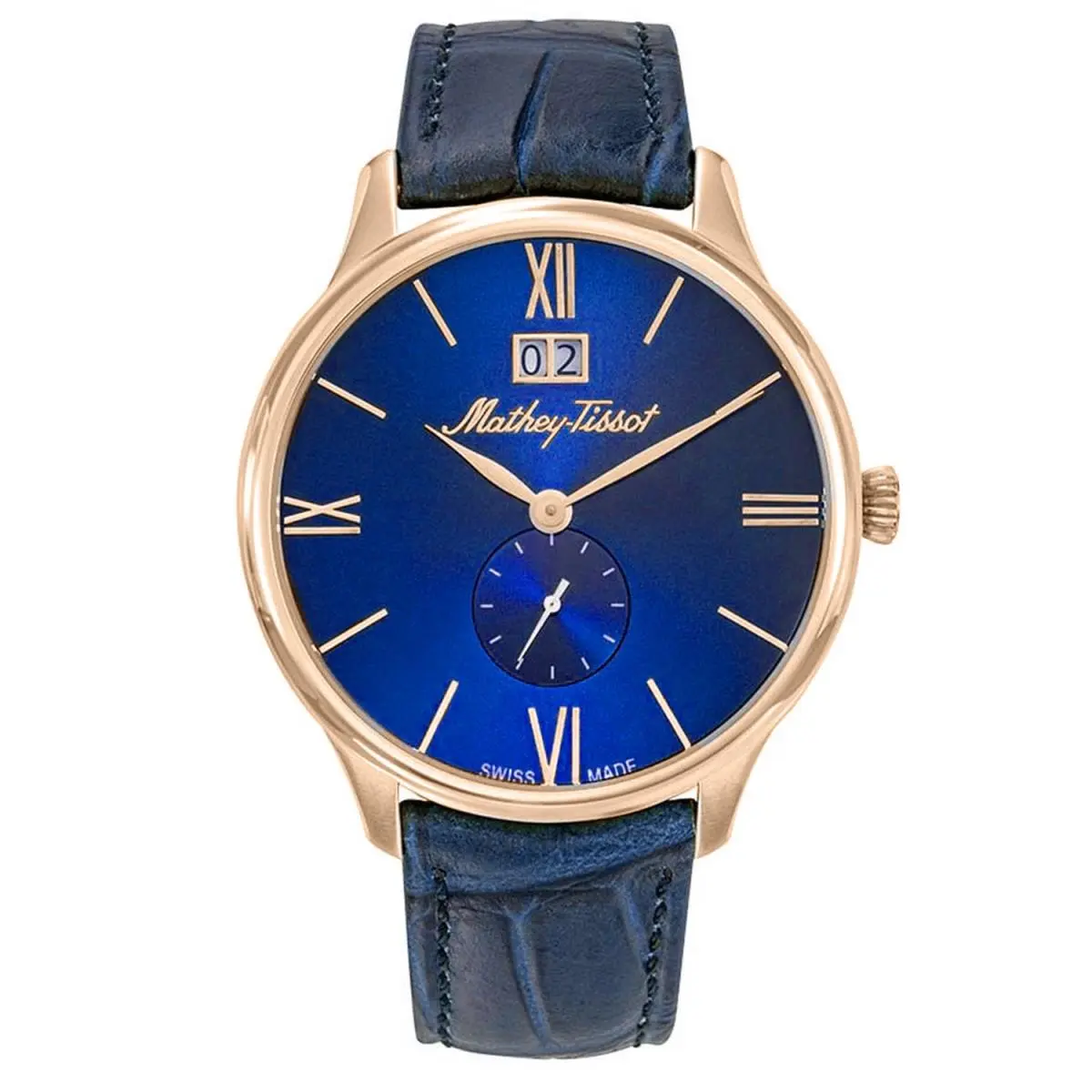 Mathey Tissot Men`s Edmond Blue Dial Watch - H1886QPBU