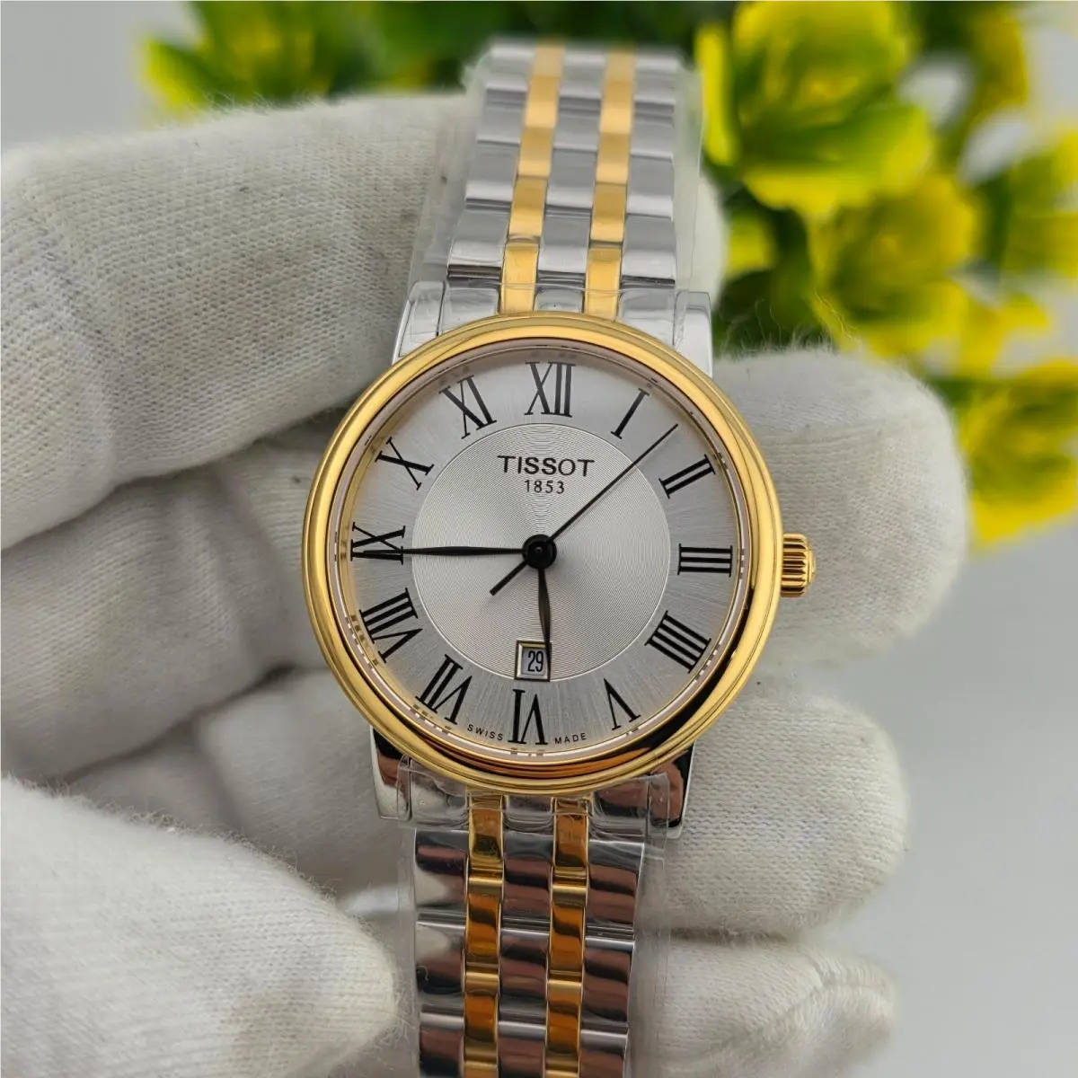 Womens Watch Carson T122.210.22.033 Silver Gold Tone Strap Silver Dial by Tissot