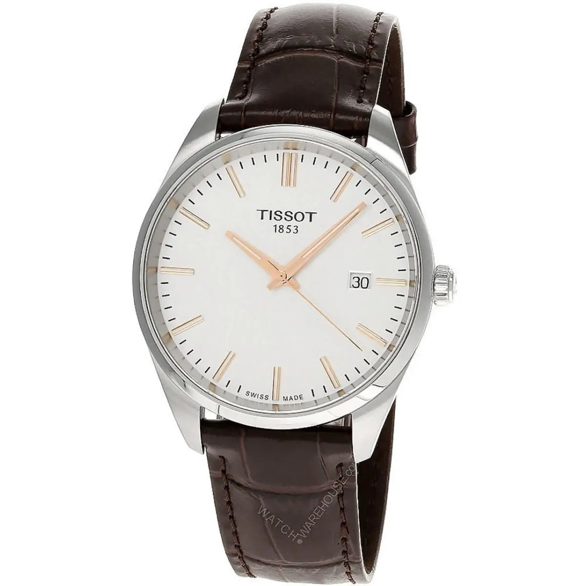 Tissot PR 100 Quartz 40mm Silver Dial Leather Men`s Watch T150.410.16.031.00