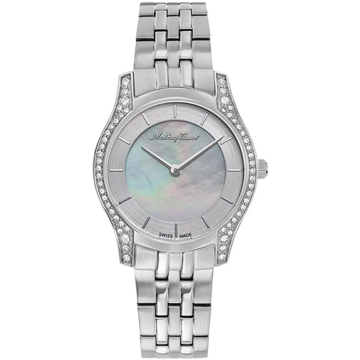 Mathey Tissot Women`s Watch Tacy Mother of Pearl Dial Silver Bracelet D949AQI