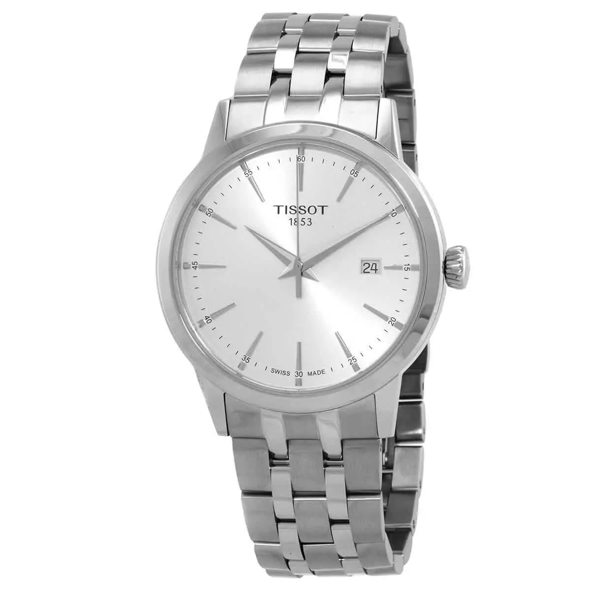Tissot Classic Dream Quartz Silver Dial Men`s Watch T129.410.11.031.00 - Dial: Silver, Band: Silver, Bezel: Silver