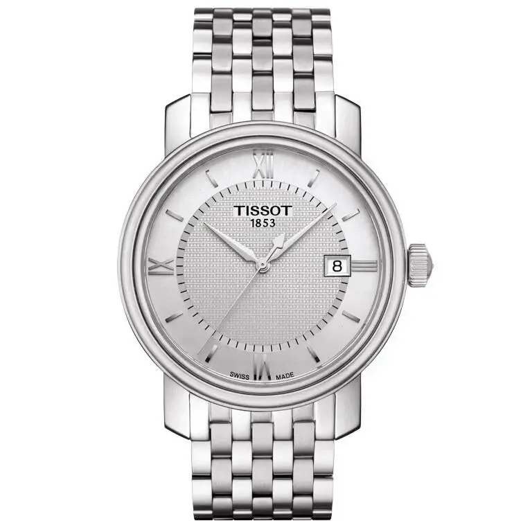 Tissot Bridgeport Silver Dial Stainless Steel Date Men`s Watch T0974101103800 - Dial: Silver, Band: Silver