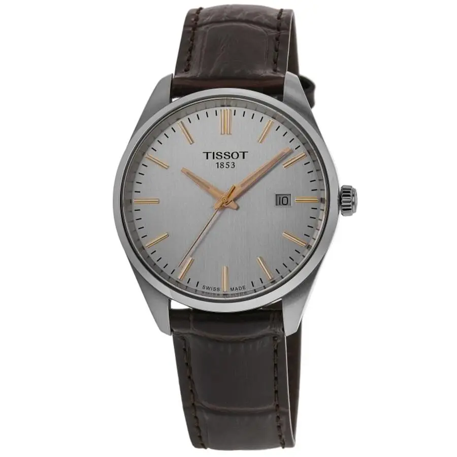 Tissot PR 100 Quartz Silver Dial Brown Men`s Watch T150.410.16.031.00