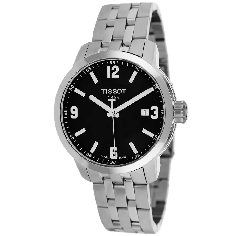 Tissot Men`s Prc 200 Black Dial Watch - T0554101105700