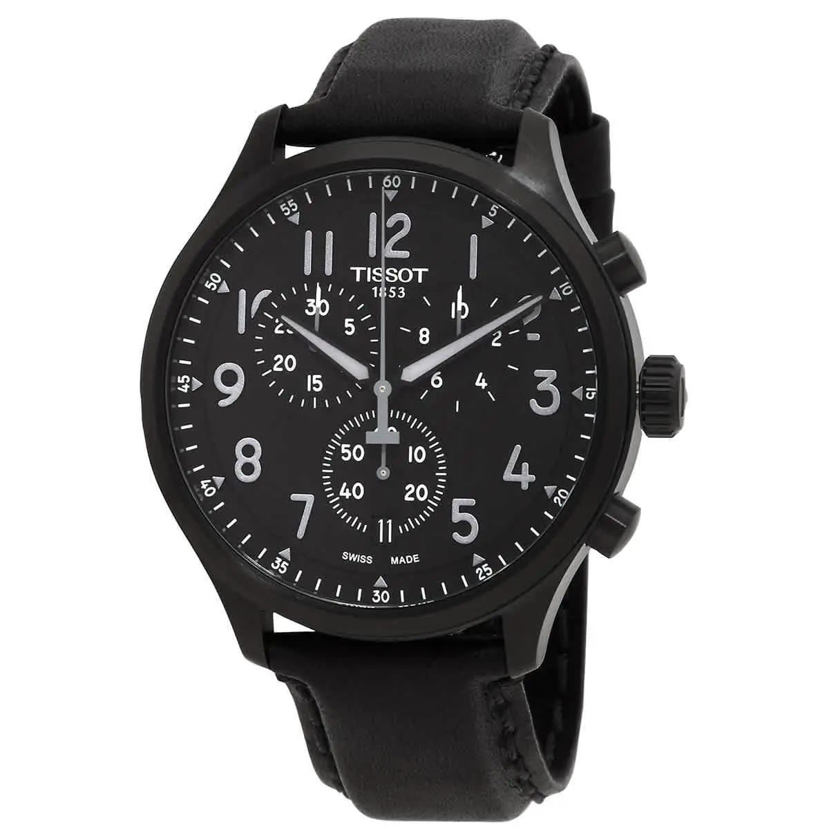 Tissot Chrono XL Chronograph Quartz Black Dial Men`s Watch T116.617.36.052.00 - Dial: Black, Band: Black, Bezel: Black
