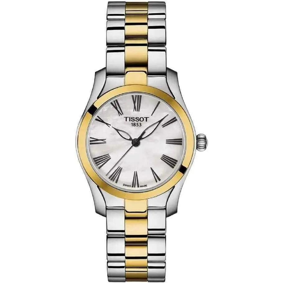 Tissot T-wave T112.210.22.113.00 Mop Dial Pvd Gold Steel Ladies Watch 30MM