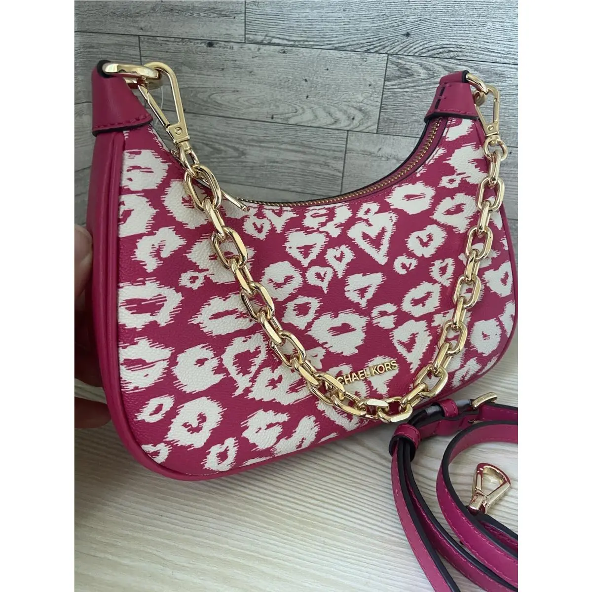 Michael Kors Cora Medium Pvc or Leather Shoulder Crossbody Bag Handbag Purse MK