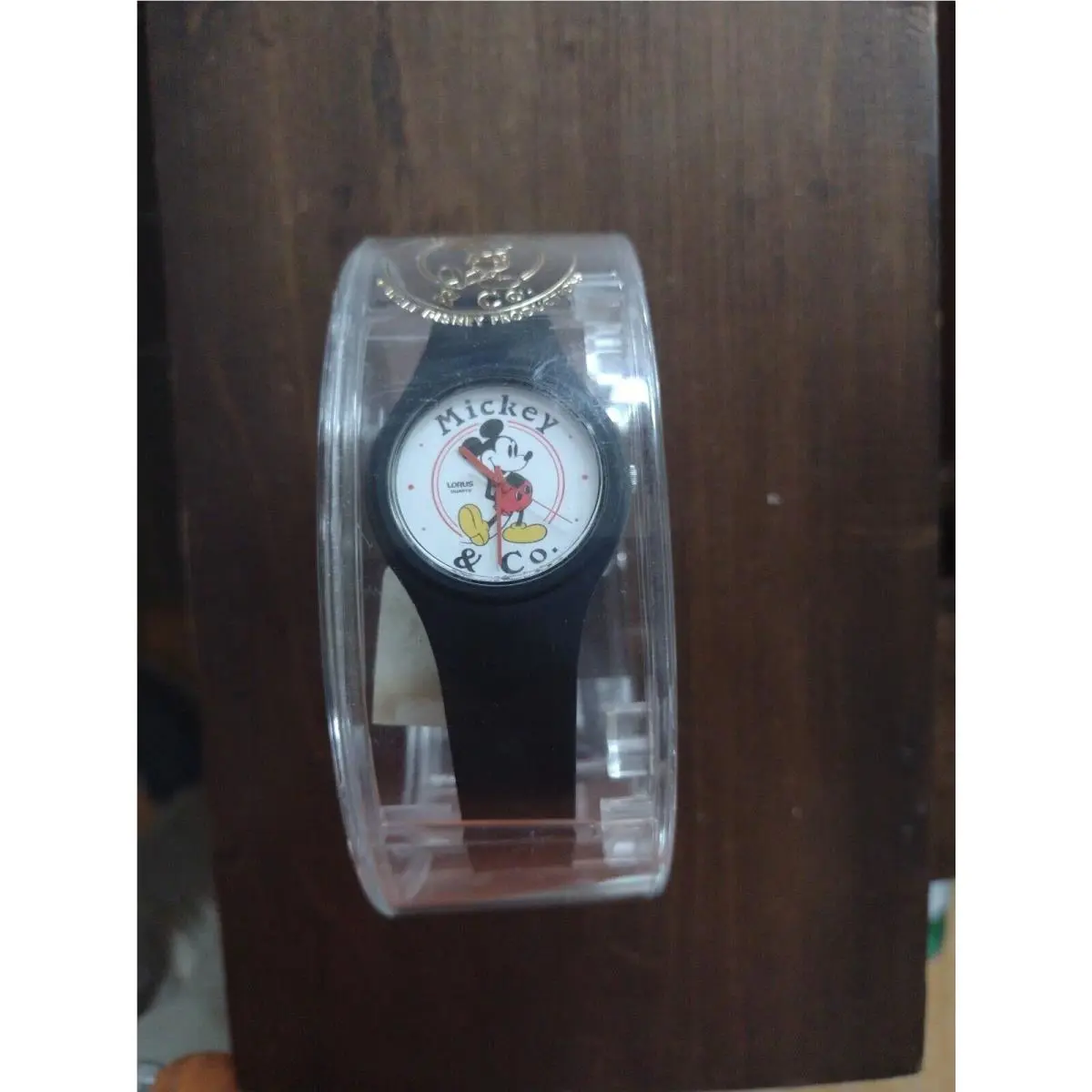 Vintage Black Disney  Mickey Mouse Watch Never Worn w Box Nice by Lorus