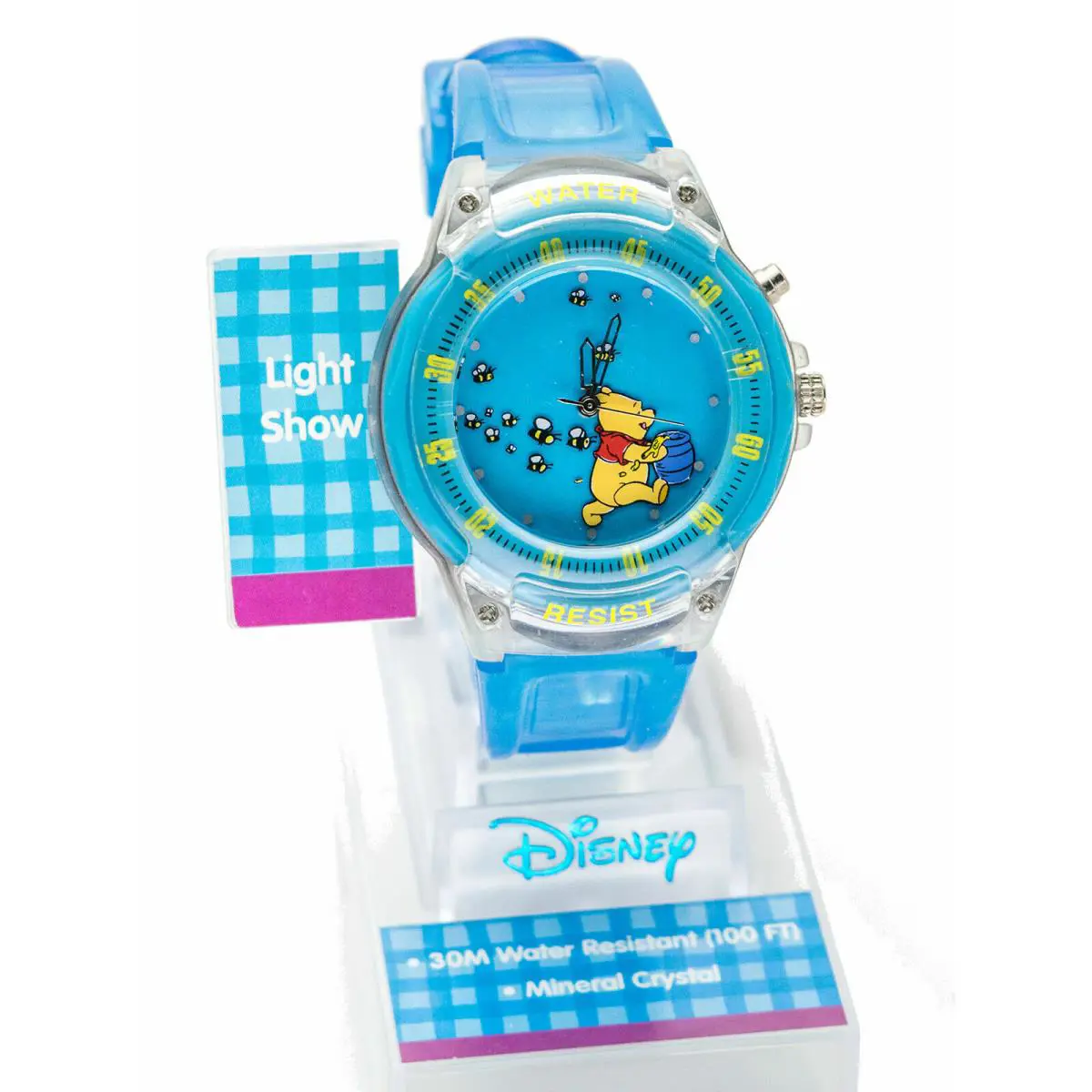 Collectible Disney  Winnie The Pooh Light Show Plastic Band Quartz Watch by Lorus