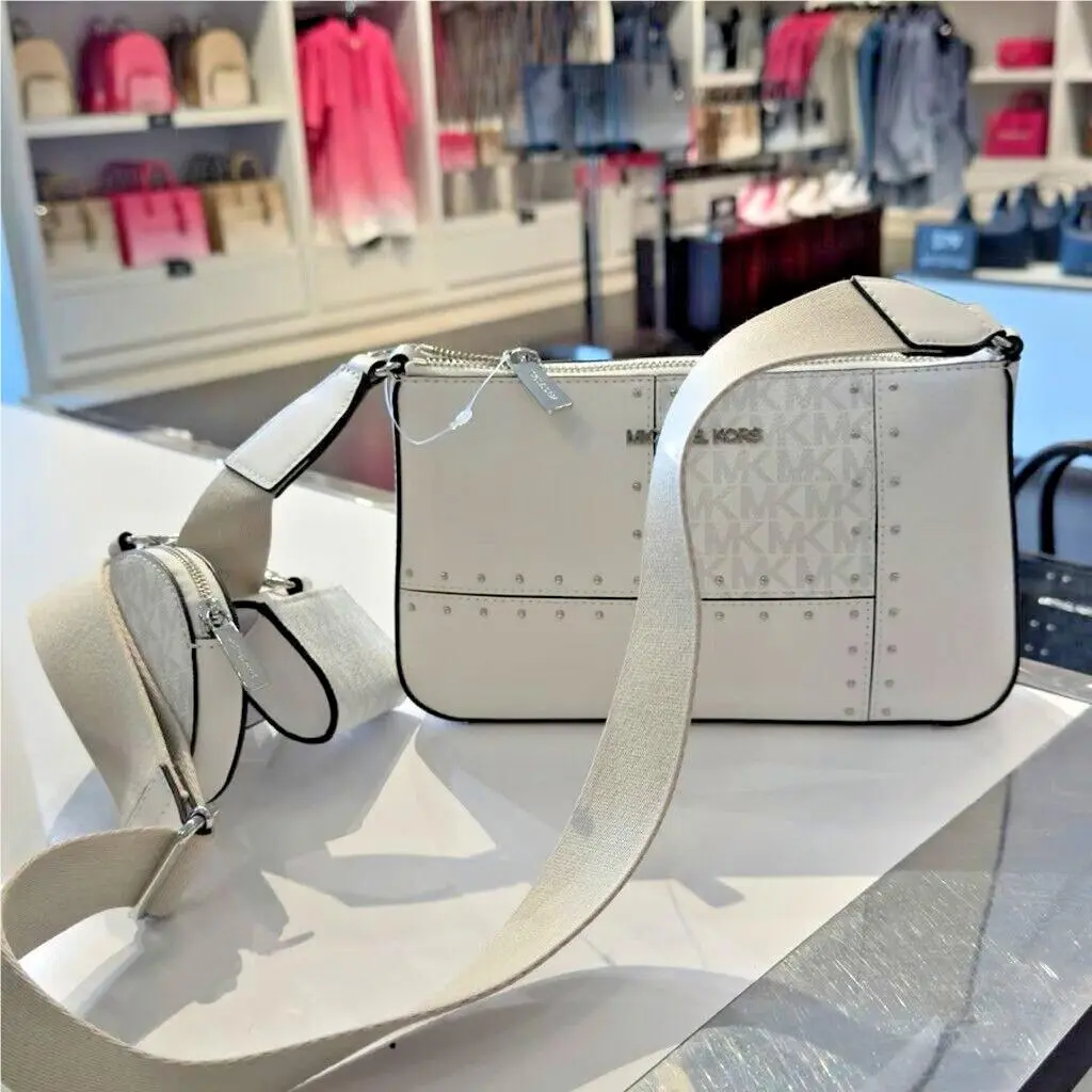 Michael Kors Jet Set Travel Small Crossbody Bag with Tech Pouch Optic White
