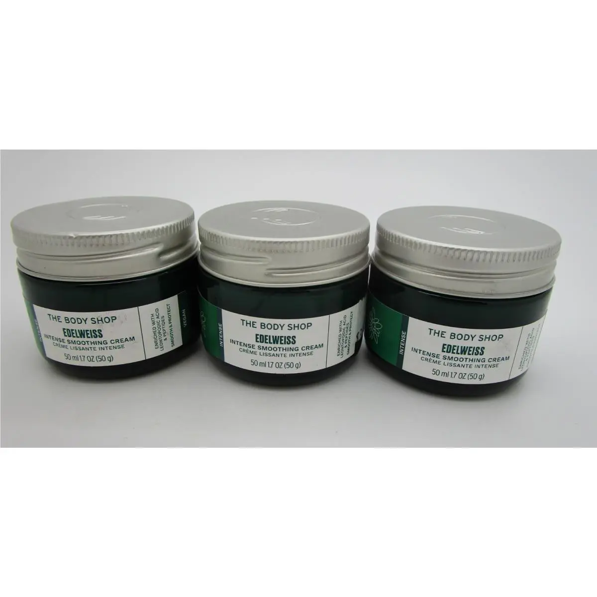 Lot of 3 The Body Shop Edelweiss Intense Smoothing Cream - 1.7 oz Each by THE BODY SHOP