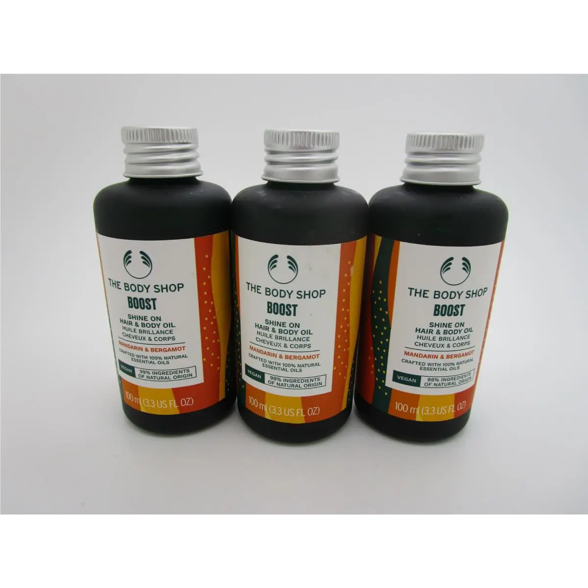 The Body Shop Boost Mandarin Bergamot Shine On Hair Body Oil - Lot of 3 by THE BODY SHOP
