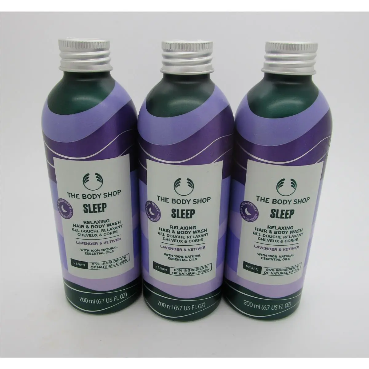 The Body Shop Sleep Relaxing Hair Body Wash Lavender Vetiver - Lot of 3 by THE BODY SHOP