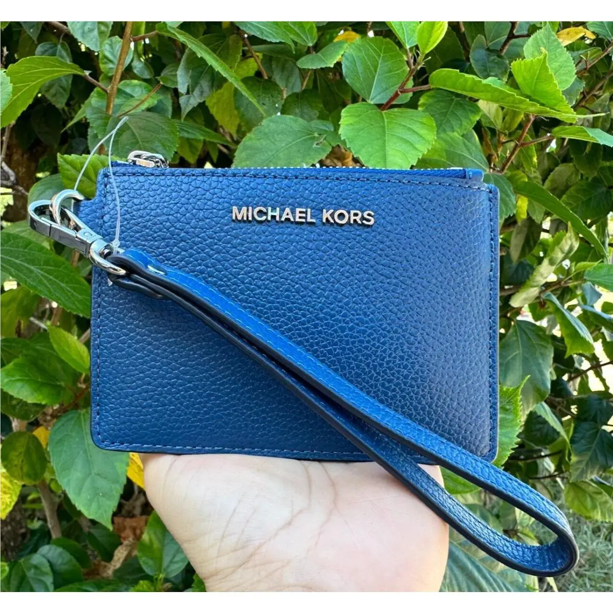 Michael Kors Jet Set Small Coin Pouch ID Holder Wallet Wristlet River Blue
