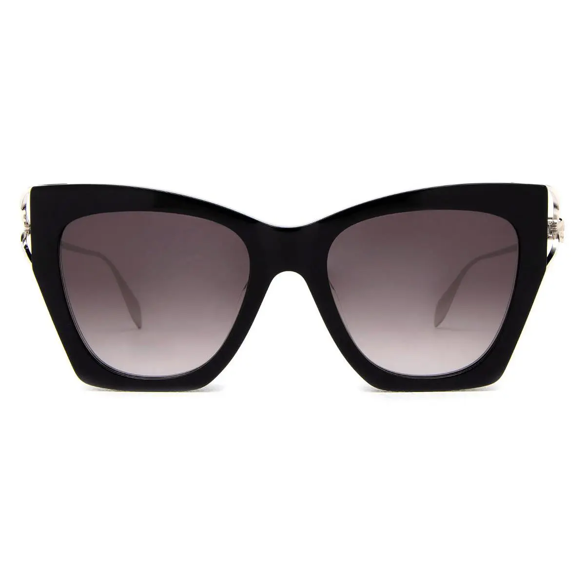 Alexander Mcqueen AM0375S Sunglasses Black/silver Gray Gradient 53mm by Alexander McQueen