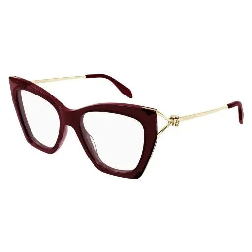 Alexander Mcqueen AM 0376O Eyeglasses 003 Burgundy by Alexander McQueen
