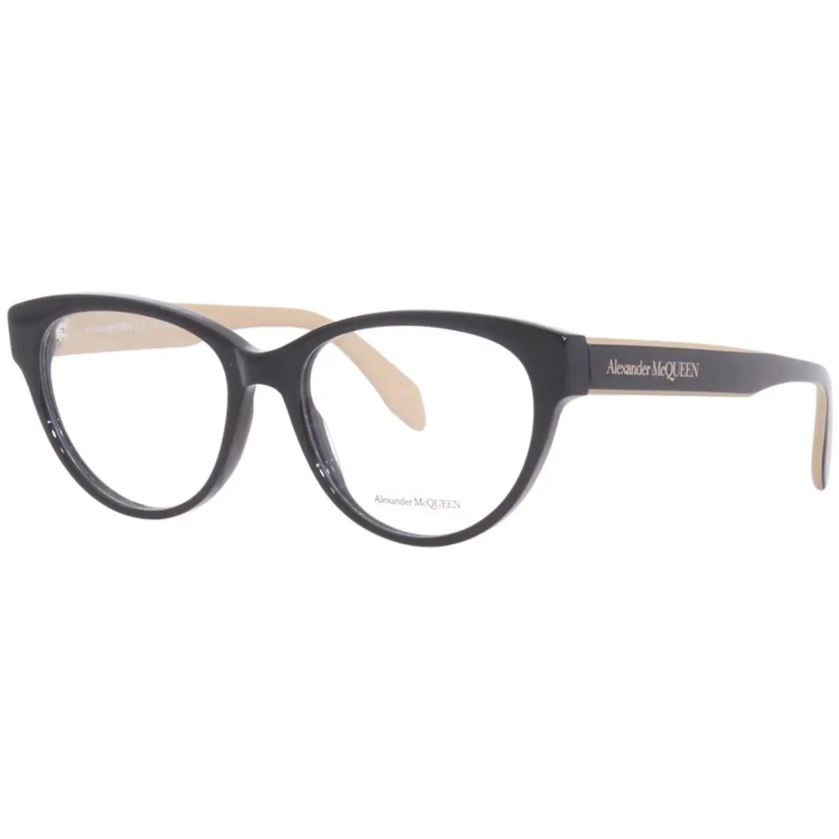 Alexander Mcqueen AM0359O 004 Eyeglasses Frame Women`s Black/brown Full Rim 52mm by Alexander McQueen