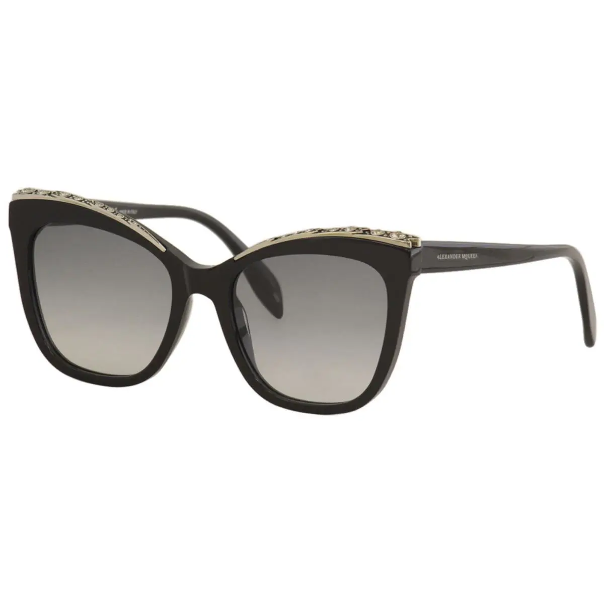 Alexander Mcqueen Women`s AM0182S AM/0182/S 002 Black Cat Eye Sunglasses 55mm