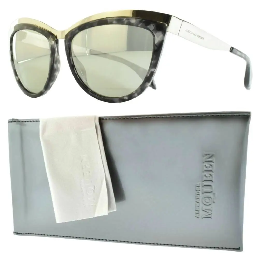 Alexander Mcqueen Amq 4251/S Womens Full Rim Cat Eye Havana Grey Sunglasses