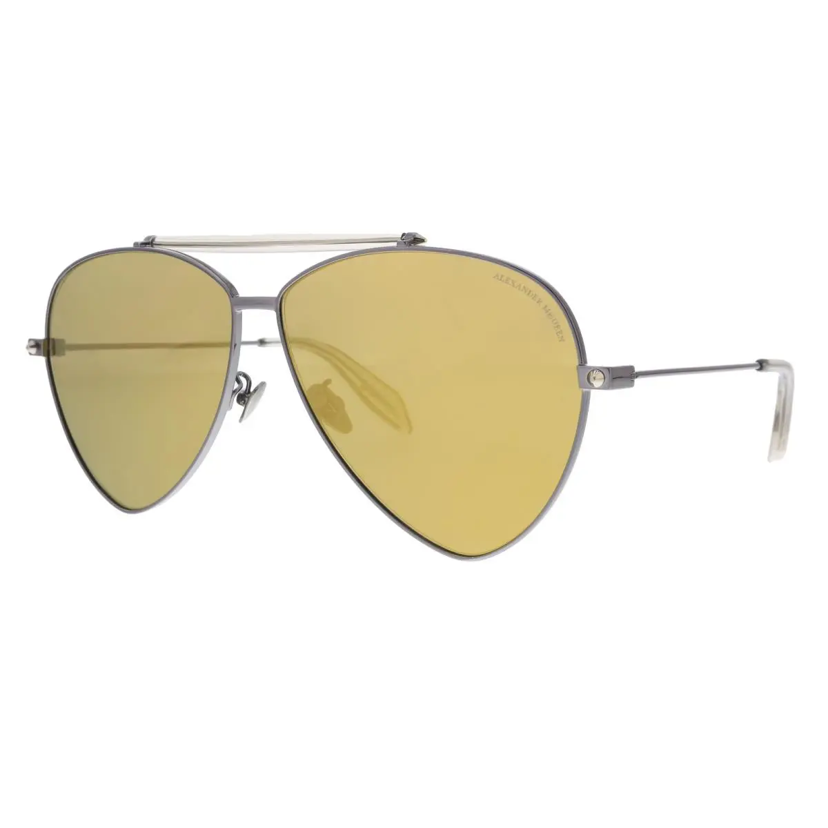 Alexander Mcqueen AM0058S 003 Ruthenium Aviator Sunglasses by Alexander McQueen